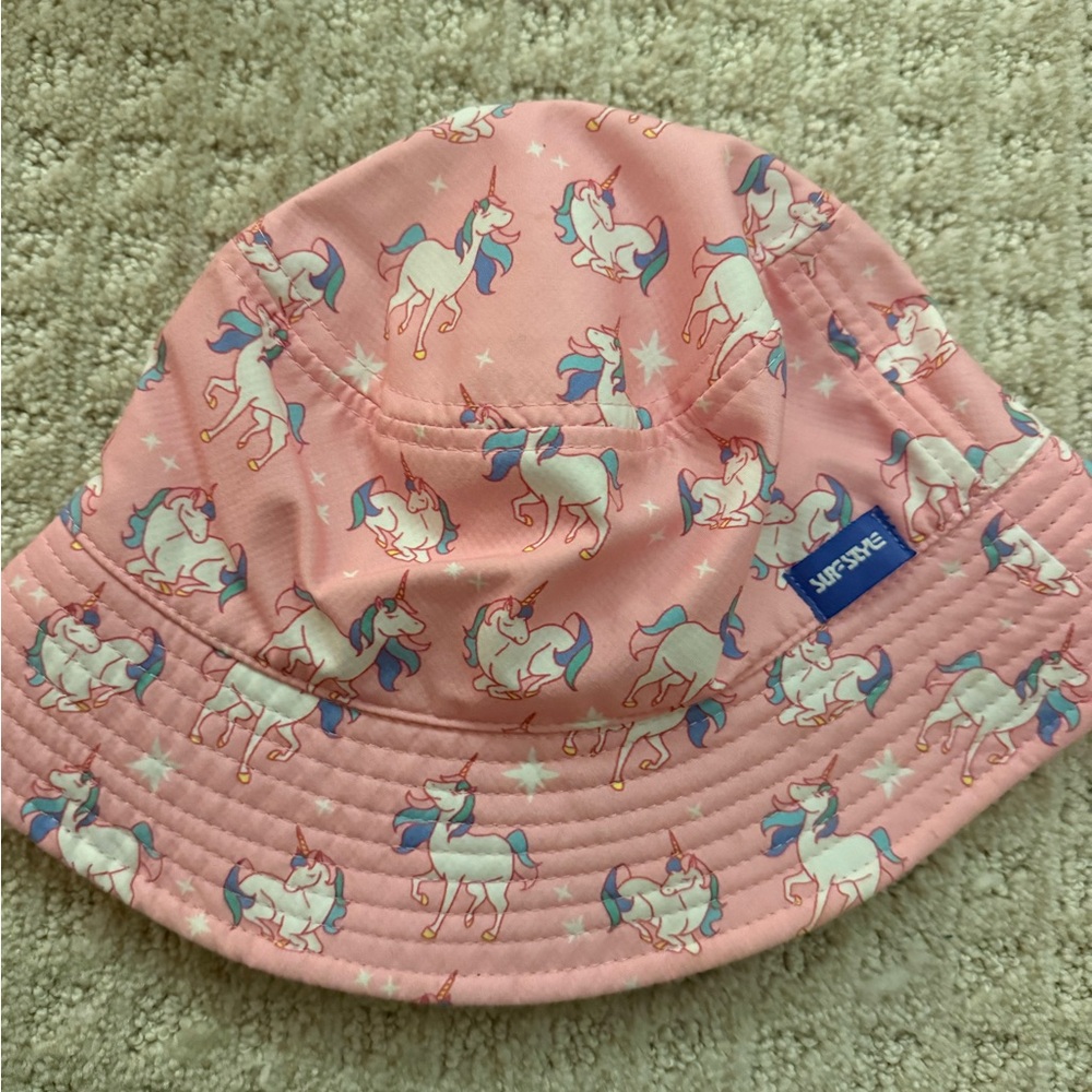 Surf side Kids Hat in Pink with Unicorn Design